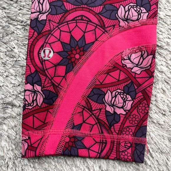 Lululemon Run Inspire Crop Legging Prisma Guava Lava Rose Print - Picture 7 of 11